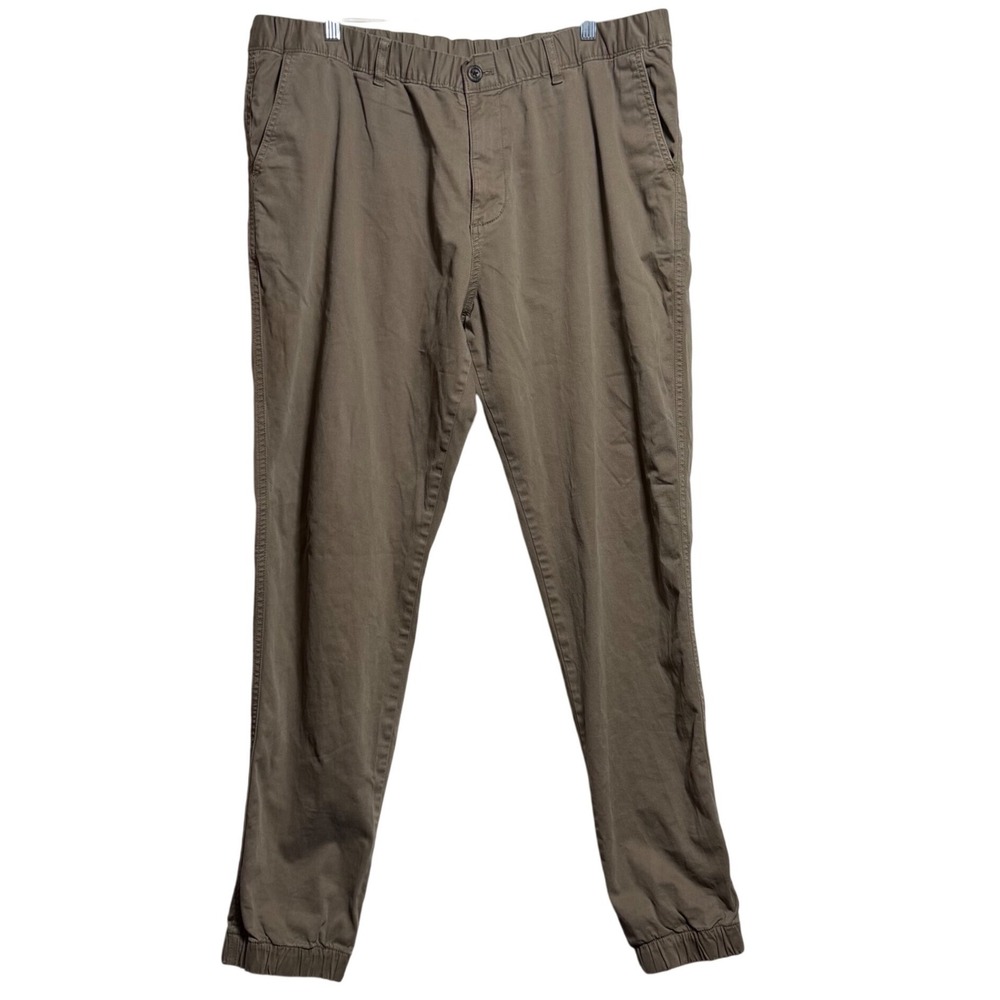 Bearbottom Clothing Mens XXL Tall Jogger Pants Olive Brown Cotton Stretch Pants